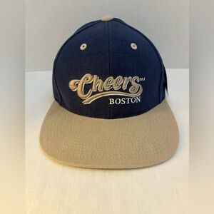 NWT Cheers Boston Embroidered Baseball Cap Blue/Tan